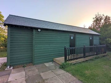 Toilet and shower block