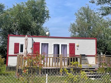 Exterior of lodge with private decking