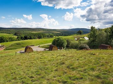 Pods with countryside views