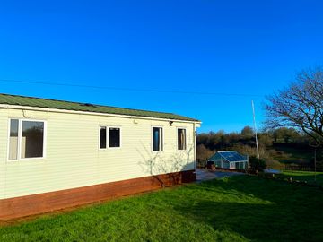 Outside view of the static caravan