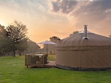 Sunset over the site