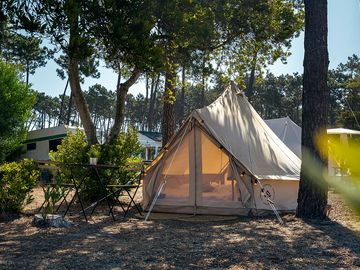 Bell tent with private garden area