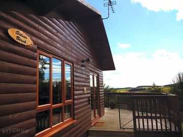 Outside a lodge