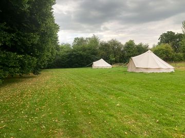 Bell tents on the grass
