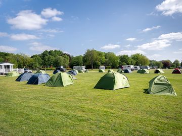 D of e group camped on main tent field.