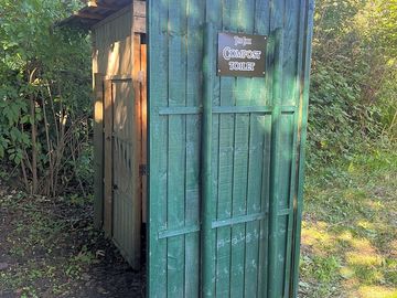 The exterior of the box compost loo.