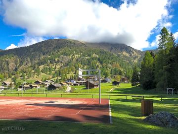 Basketball pitch outside the site