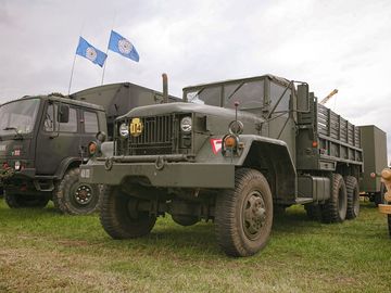 Military vehicles on display