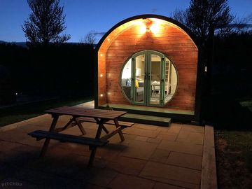 Outside area with led lighting