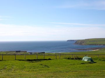 Level pitches with sea view