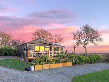 Sunset over the site