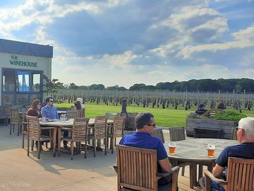 Outdoor seating at the winehouse café