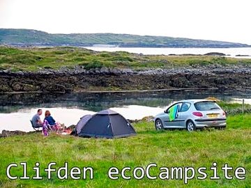 Clifden camping on the beach