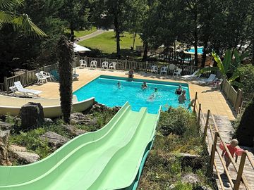 Pool with waterslide