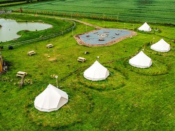 Aerial shot of the site layout