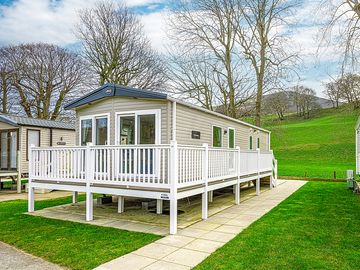 Exterior of a static caravan