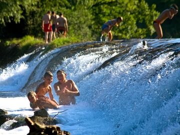 The river is only a short drive away
