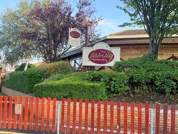 Family restaurant entrance