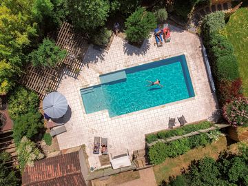 Aerial view of the pool