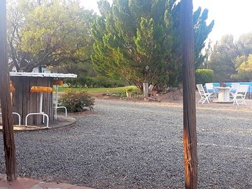 Pitches next to the pool