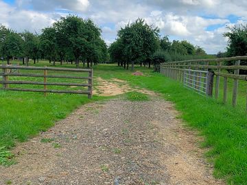 Entrance to cider orchard camping