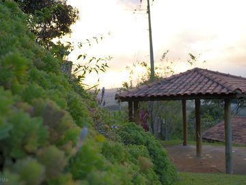Sheltered area for hammocks