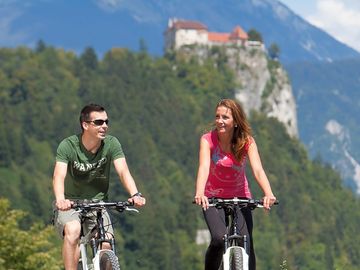Biking around the lake