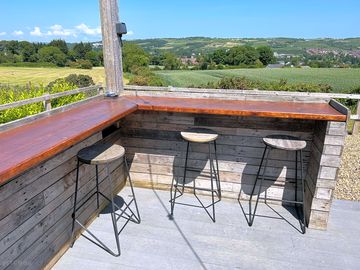 Breakfast bar in one of our deluxe pods