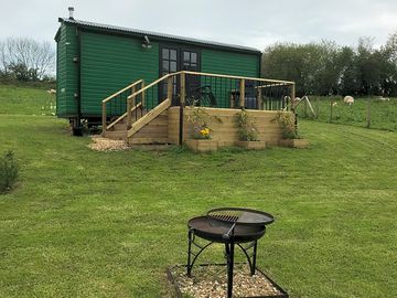 Barbecue in front of the hut