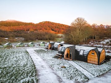 Esk cabin with irt cabin in the foreground