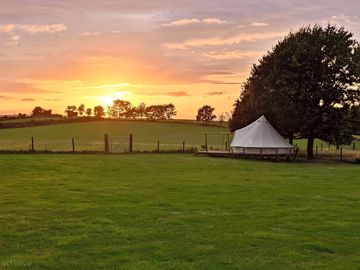 Sunset over the bell tent