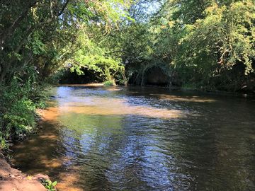 Paddle or swim in the river avon behind the bell tent