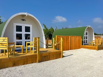Camping pods with ensuite toilets