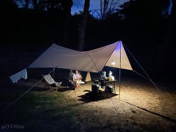 Pitch lit up after dark