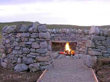 The stunning camp fire and barbecue area was constructed by dry-stone dyker iain smith.