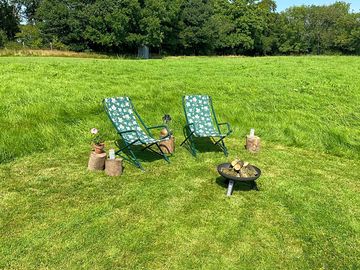 Relaxing by the firepit