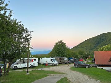 Sunset over the site