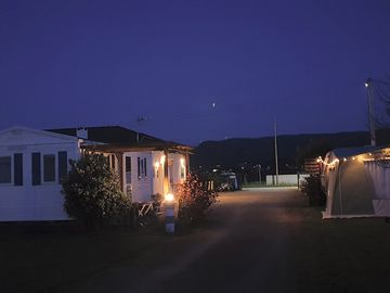 The site at night