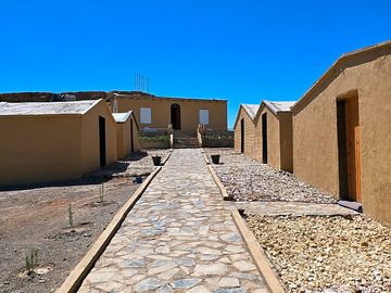 Paved path up to reception