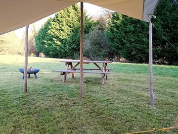 View from bell tent door