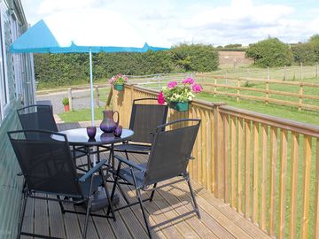 Outdoor table on the deck