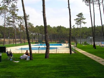 Landscaped park around the pool complex