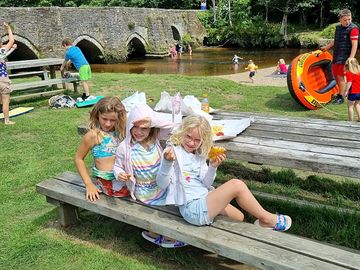 Tudor bridge beach and picnic spot on the river fowey