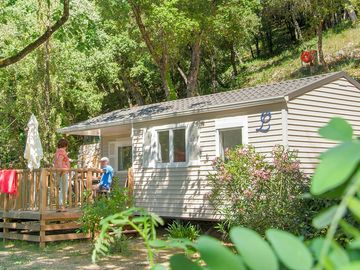 Exterior of the static caravan