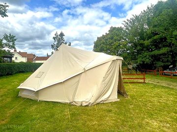 Outside of bell tent