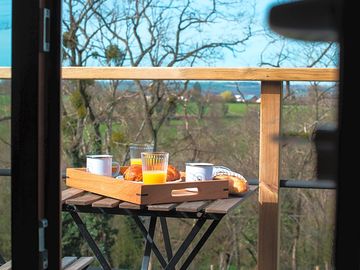 Breakfast on the private deck