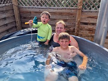Family hot tub fun