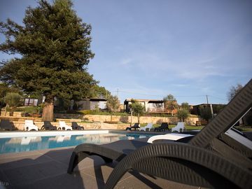 Outdoor saltwater swimming pool