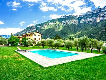 Swimming pool with mountain views