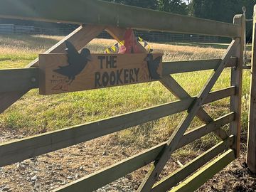 Site entrance with new sign